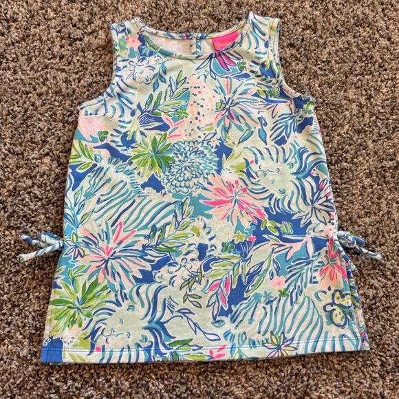 Lilly Pulitzer Sleeveless Colorful Floral Split Side Dress Girl's Size 4-5 - Picture 1 of 8